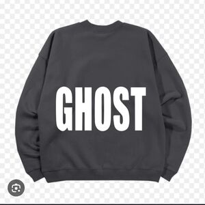 Justin Bieber Ghost Tour Charcoal 100% Cotton Crew Neck Sweater_Large